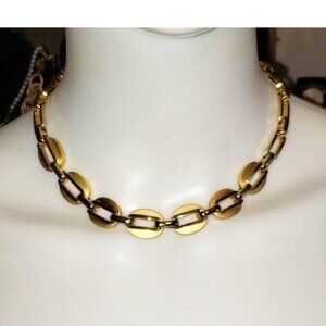 vintage mixed gold and silver link necklace